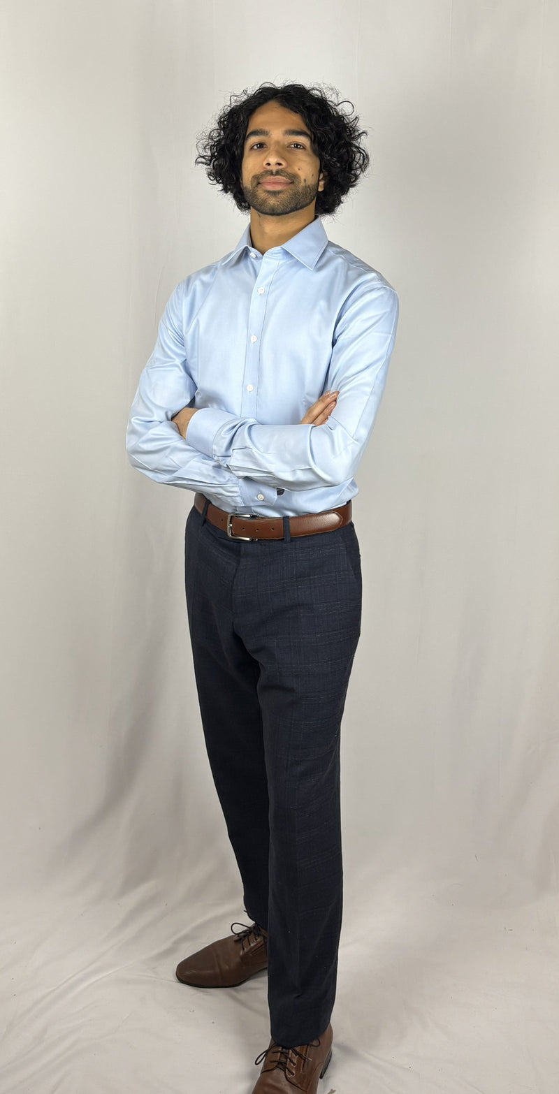 Light blue non-iron twill shirt image 4