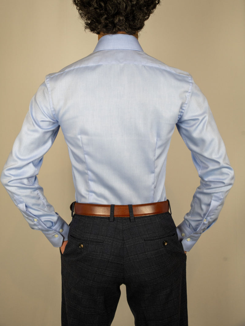 Light blue non-iron twill shirt image 5