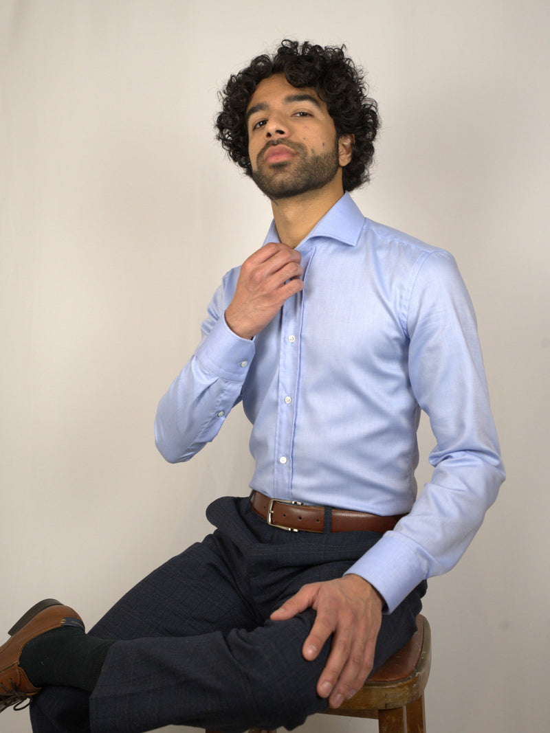 Light blue non-iron twill shirt image 4