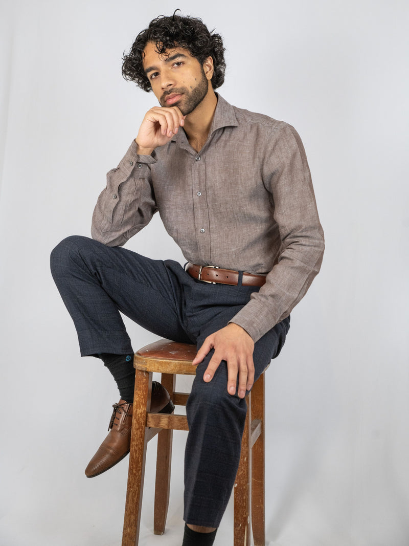 Mocha Linen shirt image 1