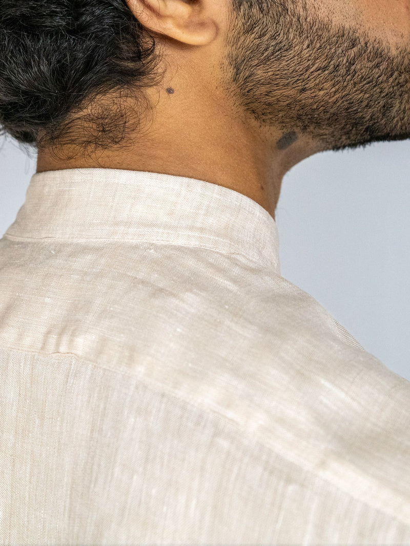 Mandarin Collar Oatmeal Shirt image 6