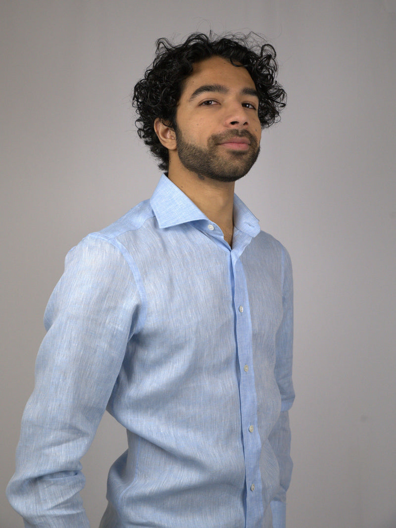 Light blue linen shirt image 1