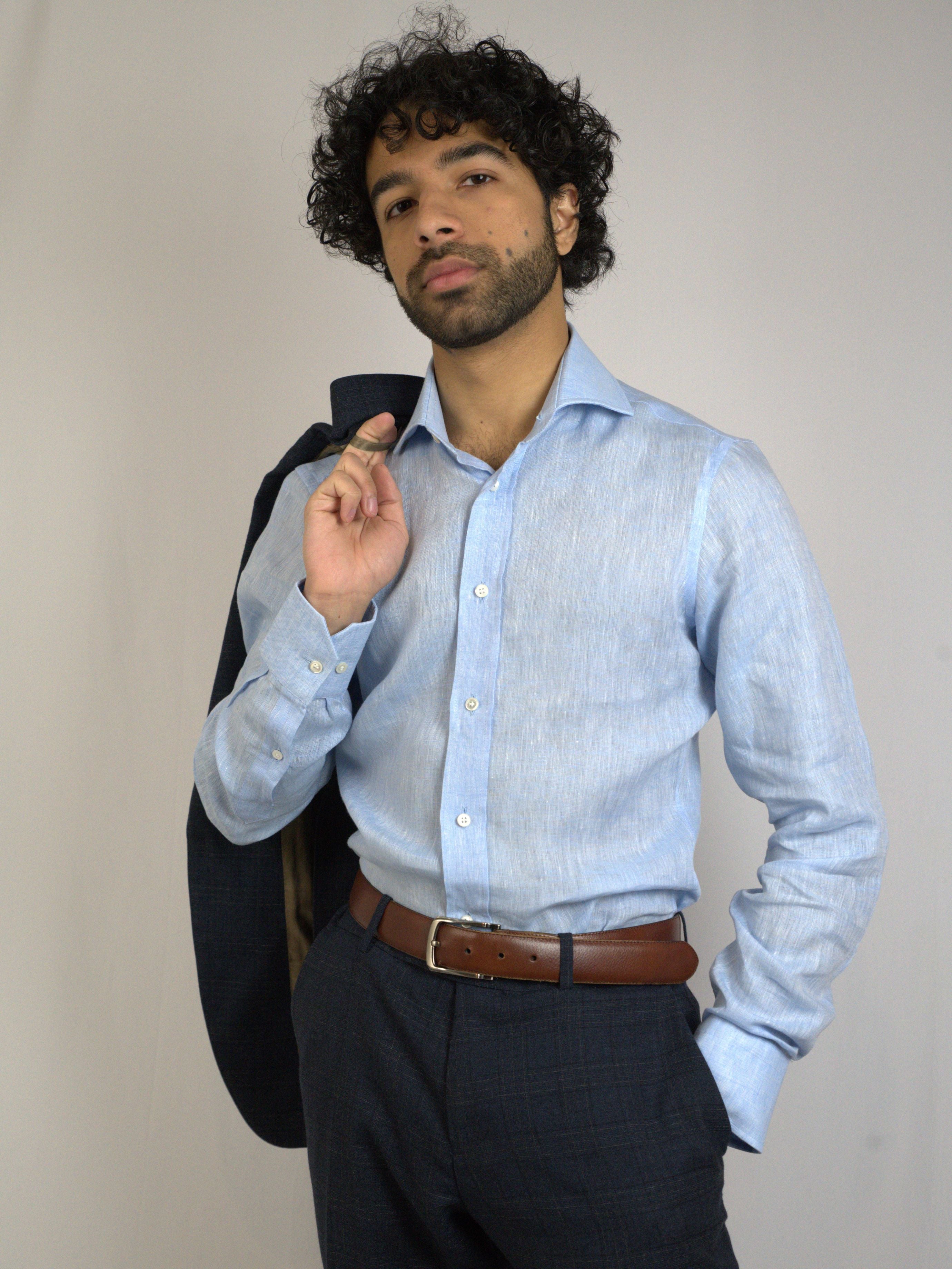Light blue linen shirt