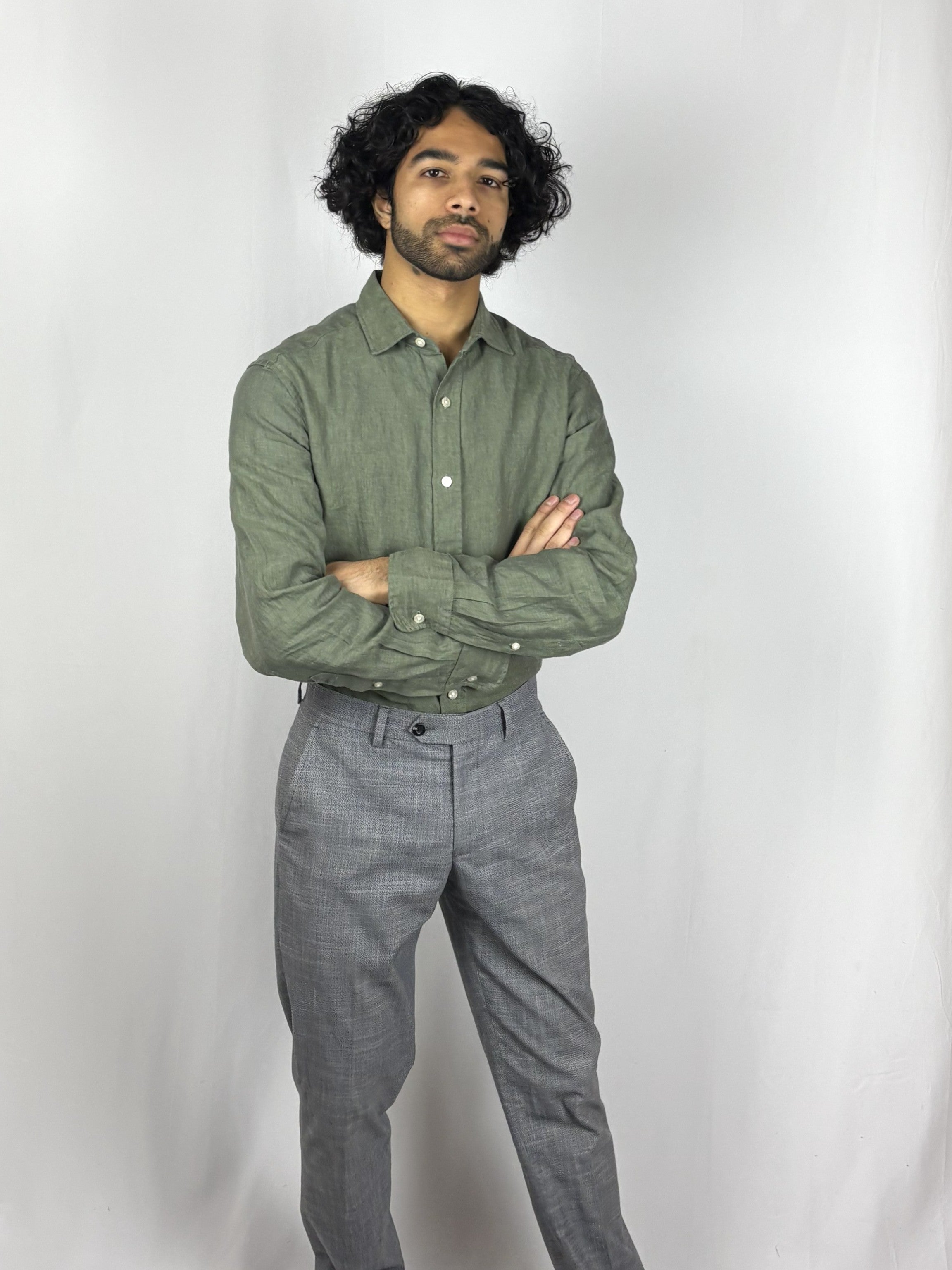 Forest Green Linen Shirt