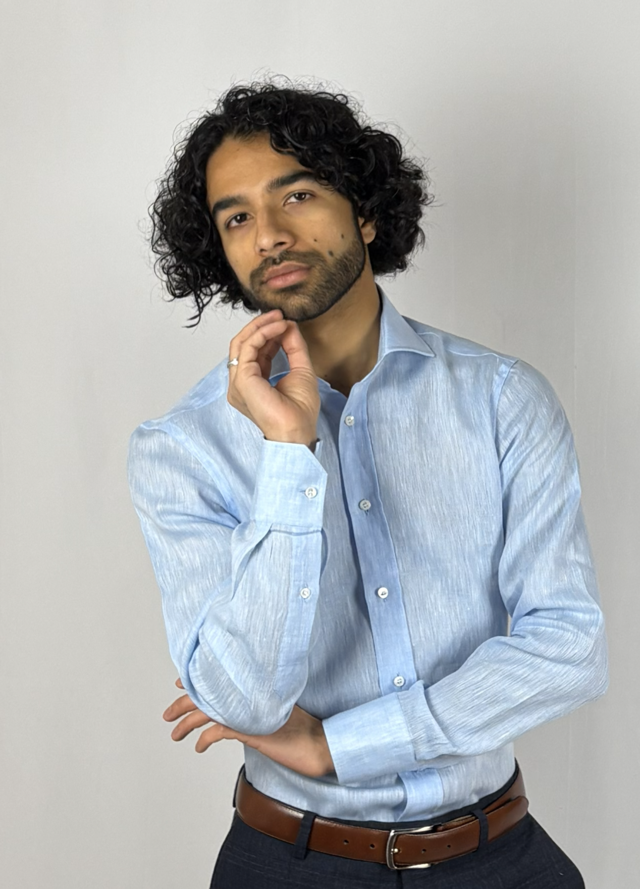 Light blue linen shirt