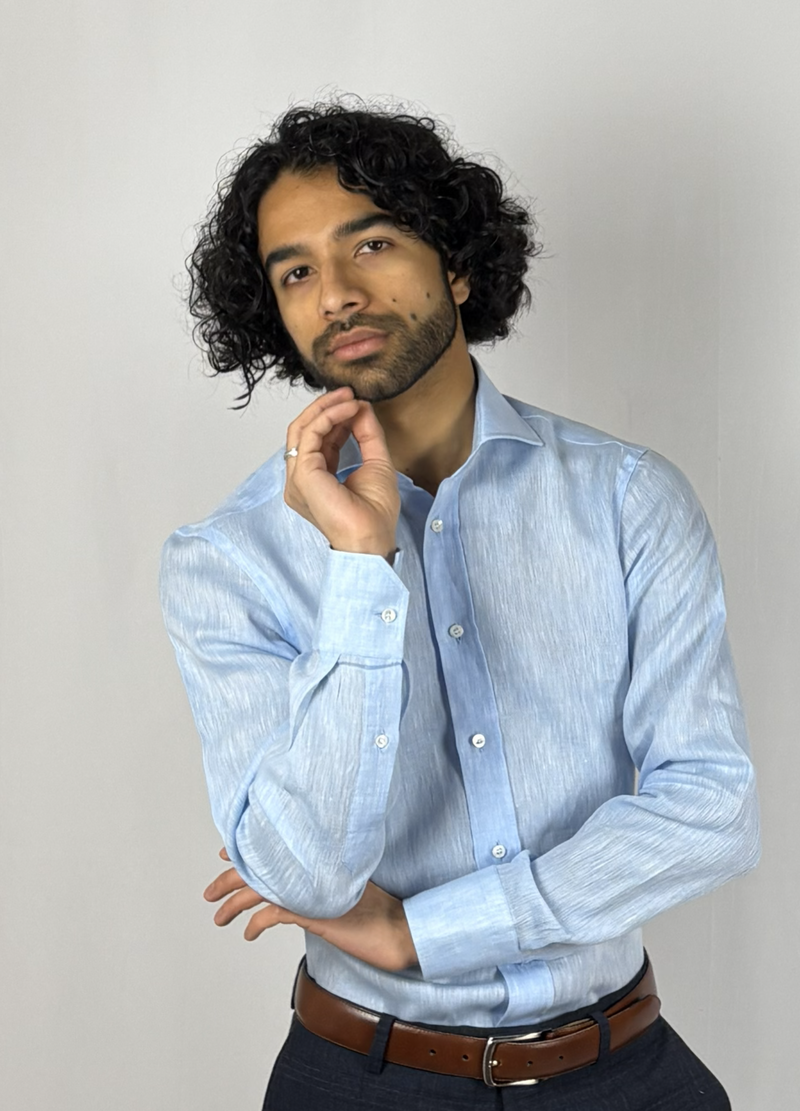 Light blue linen shirt image 1