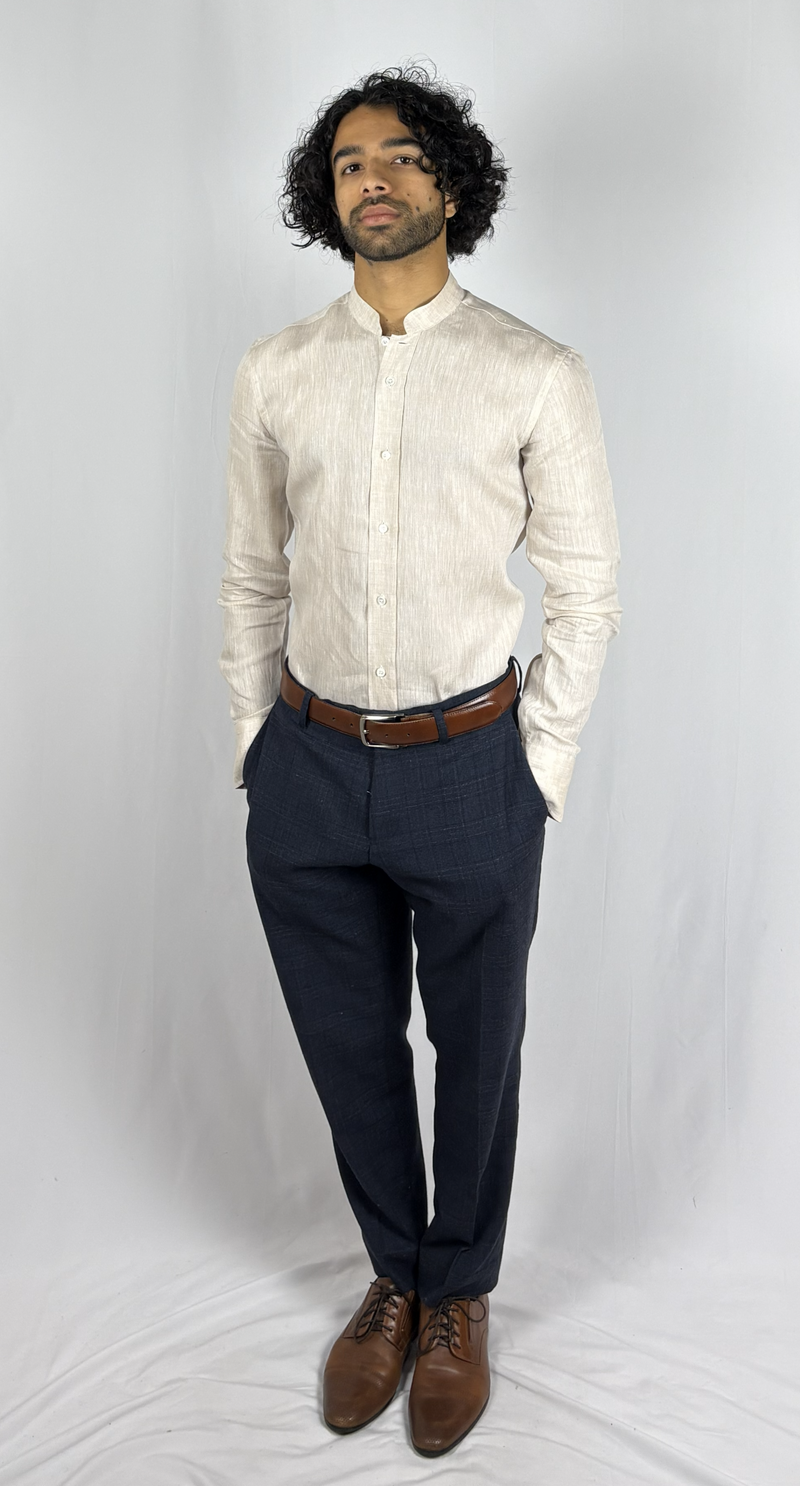Mandarin Collar Oatmeal Shirt image 6