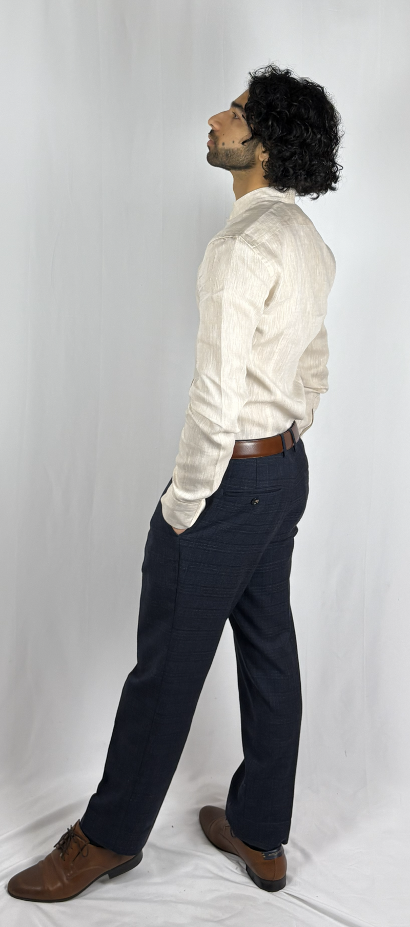 Mandarin Collar Oatmeal Shirt image 4