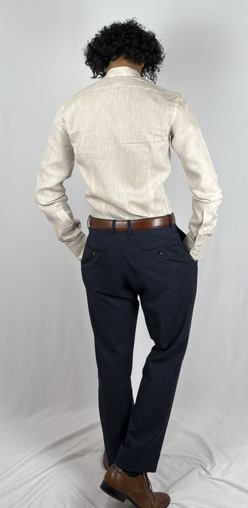 Mandarin Collar Oatmeal Shirt image 3