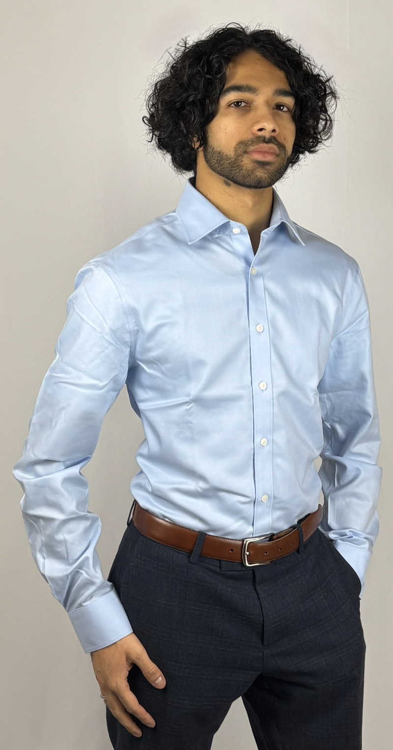 Light blue non-iron twill shirt image 2