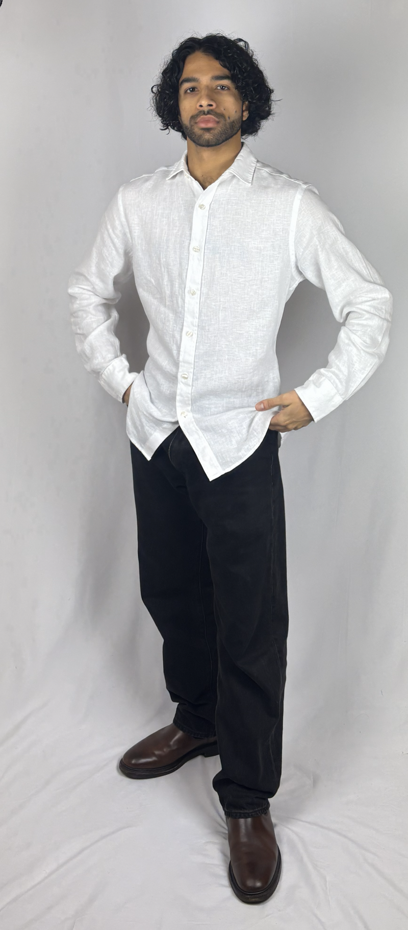 White Linen Shirt image 2