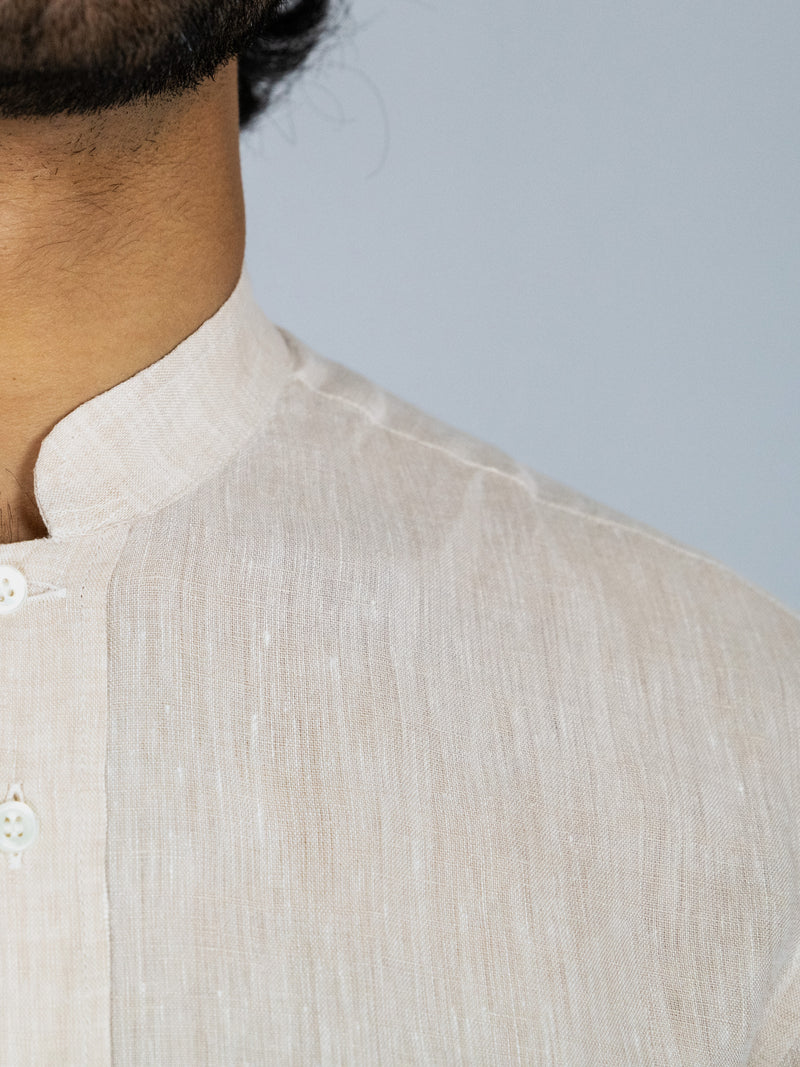 Mandarin Collar Oatmeal Shirt image 5