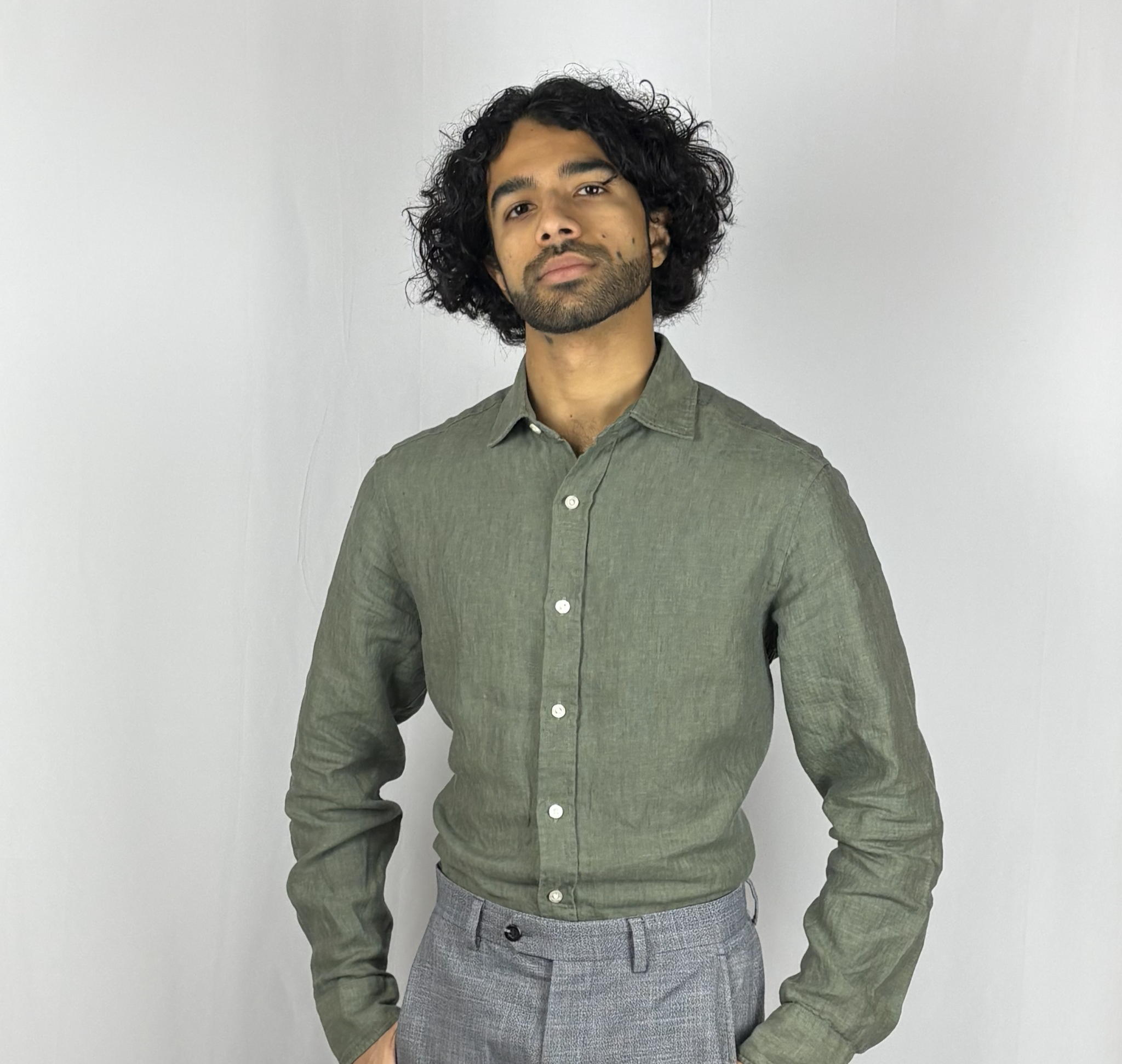 Forest Green Linen Shirt